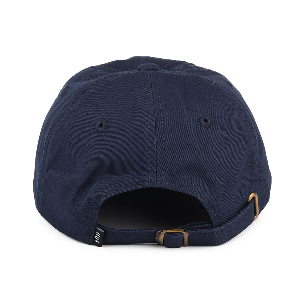 HUF Original Logo Curved Brim Cotton Baseball Cap - Navy Blue