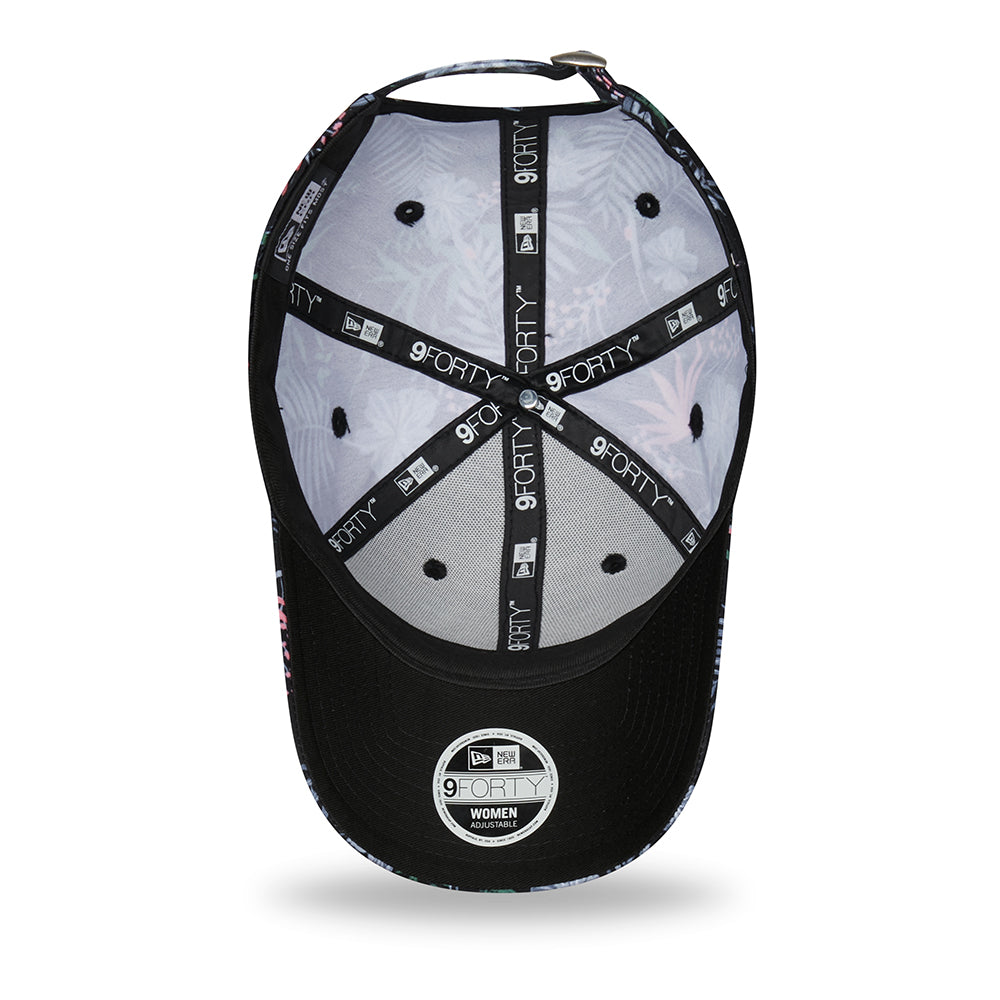 New Era Womens 9FORTY New York Yankees Baseball Cap - MLB Floral - Black-White