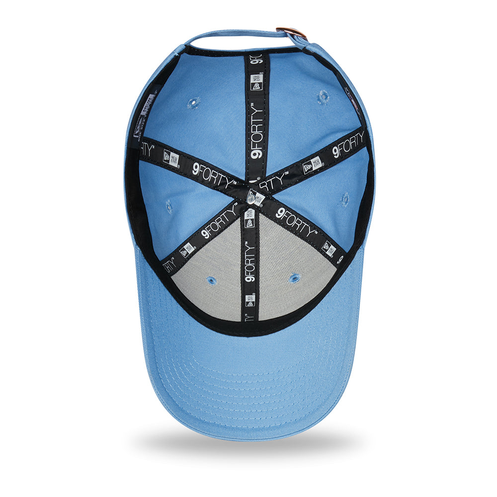 New Era Womens 9FORTY New York Yankees Baseball Cap - MLB Metallic Logo - Light Blue-Copper