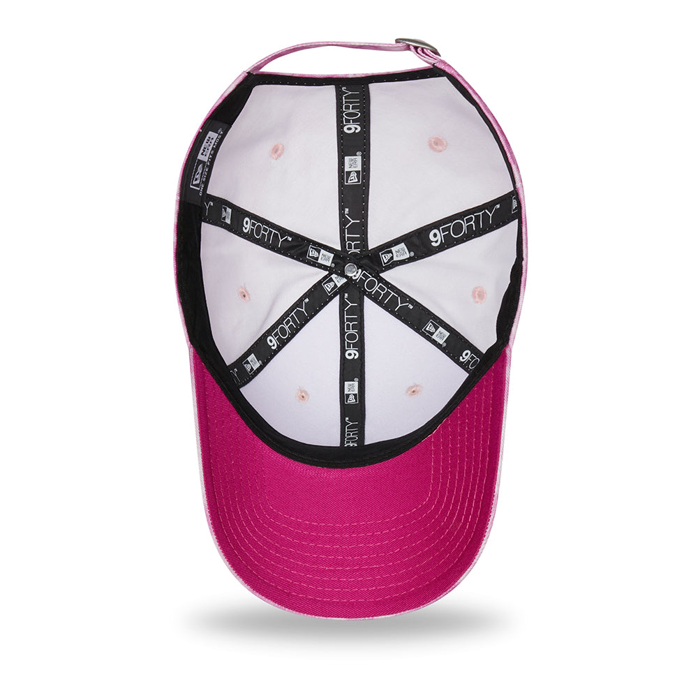 New Era Womens 9FORTY New York Yankees Baseball Cap - MLB Tie Dye - Pink-White
