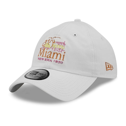 New Era 9TWENTY Miami Baseball Cap - Script Casual Classic - White