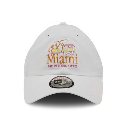 New Era 9TWENTY Miami Baseball Cap - Script Casual Classic - White