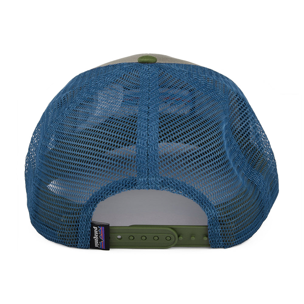 Patagonia Hats P-6 Logo Organic Cotton Trucker Cap - Khaki-Olive-Blue