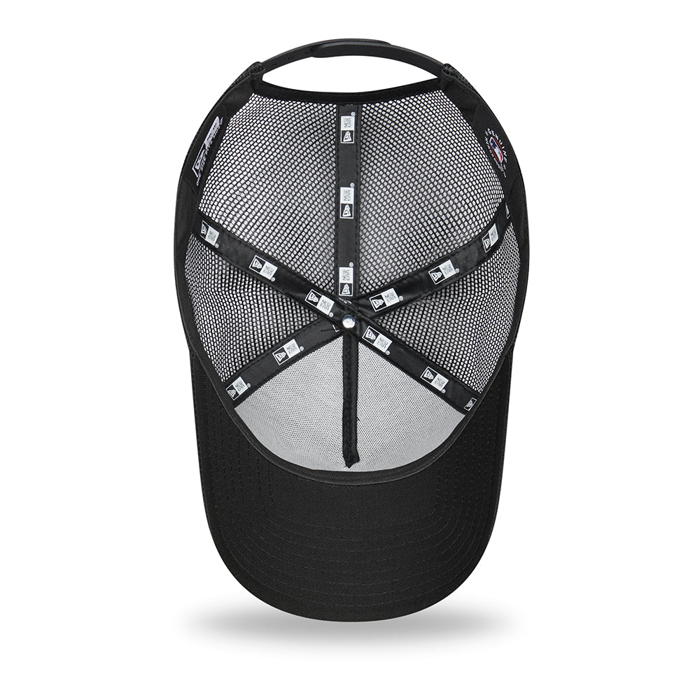 New Era 9FORTY New York Yankees A-Frame Trucker Cap - MLB Tonal Black - Black