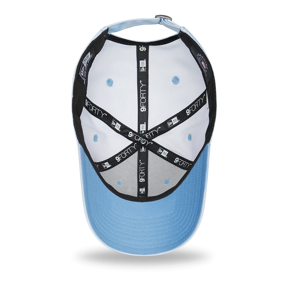 New Era Womens 9FORTY New York Yankees Baseball Cap - MLB Pastel Tie Dye - Sky Blue-White