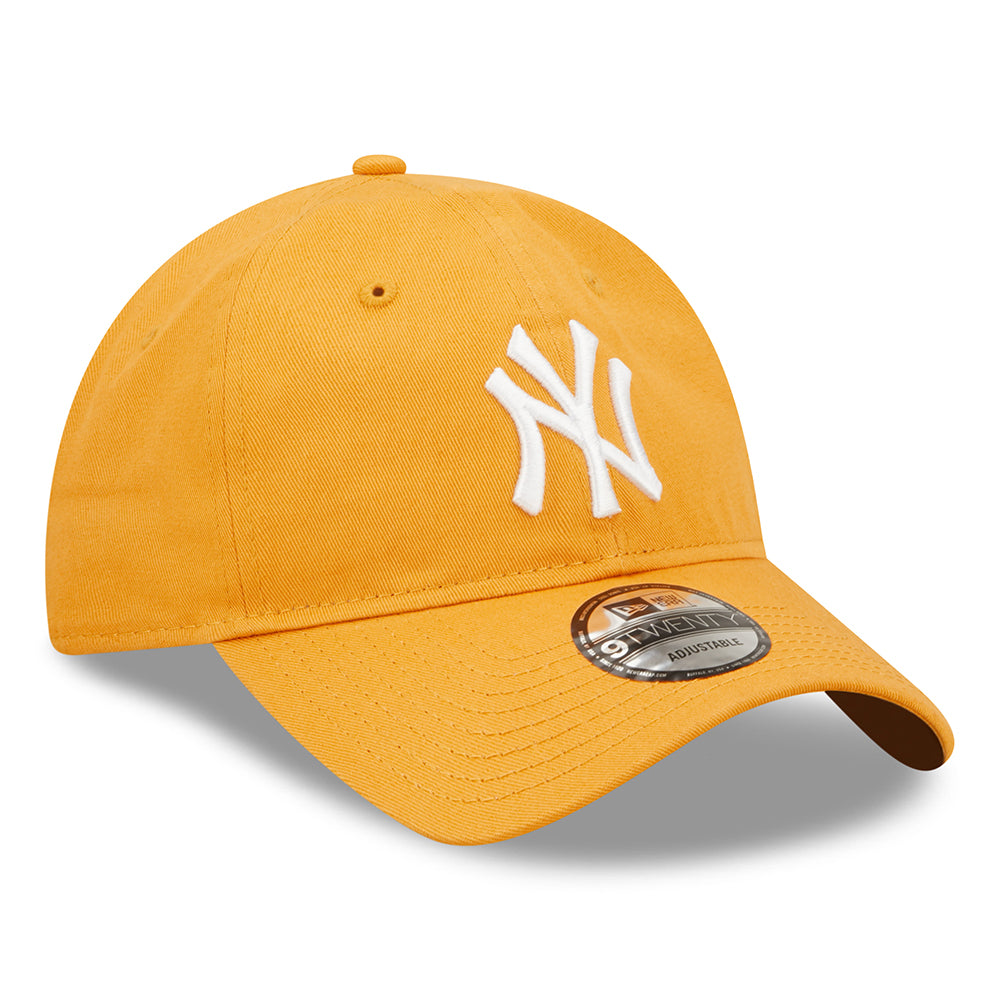 New Era 9TWENTY New York Yankees Baseball Cap - MLB League Essential - Mustard-White