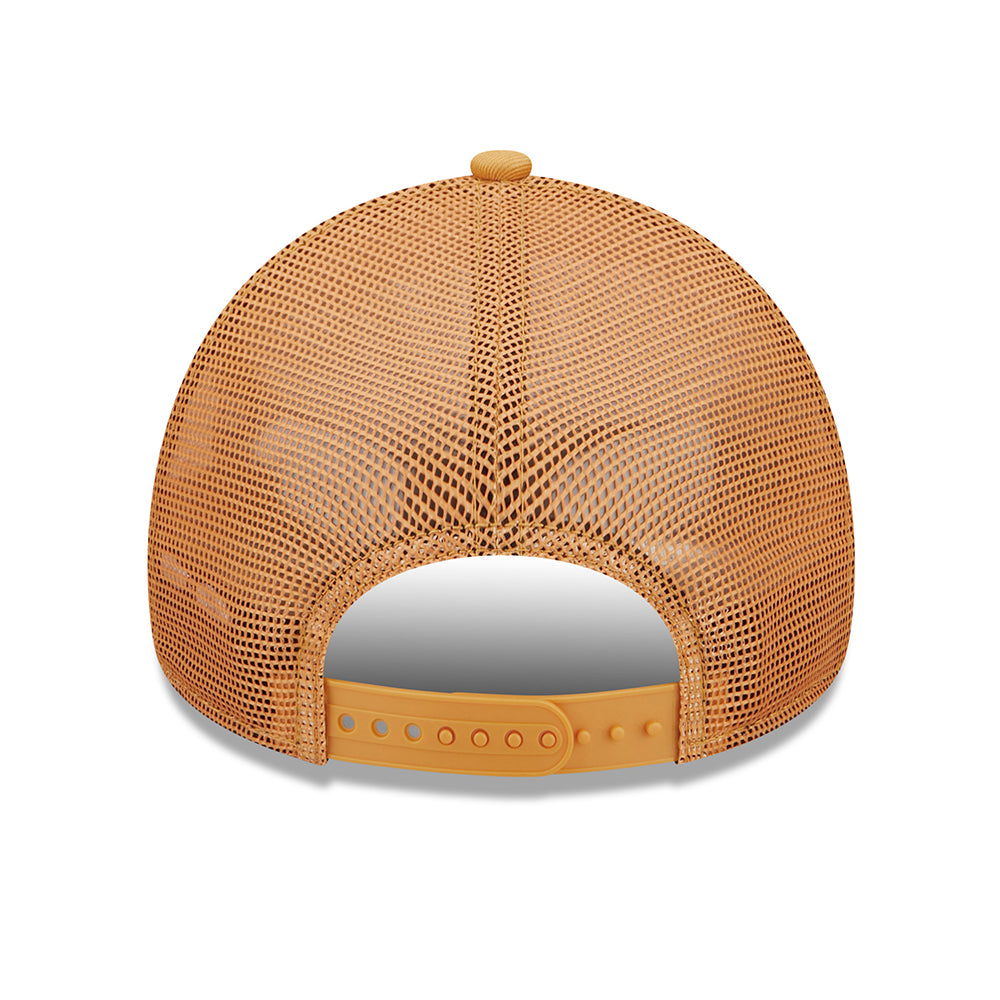 New Era 9FORTY New York Yankees A-Frame Trucker Cap - MLB Tonal Mesh - Orange