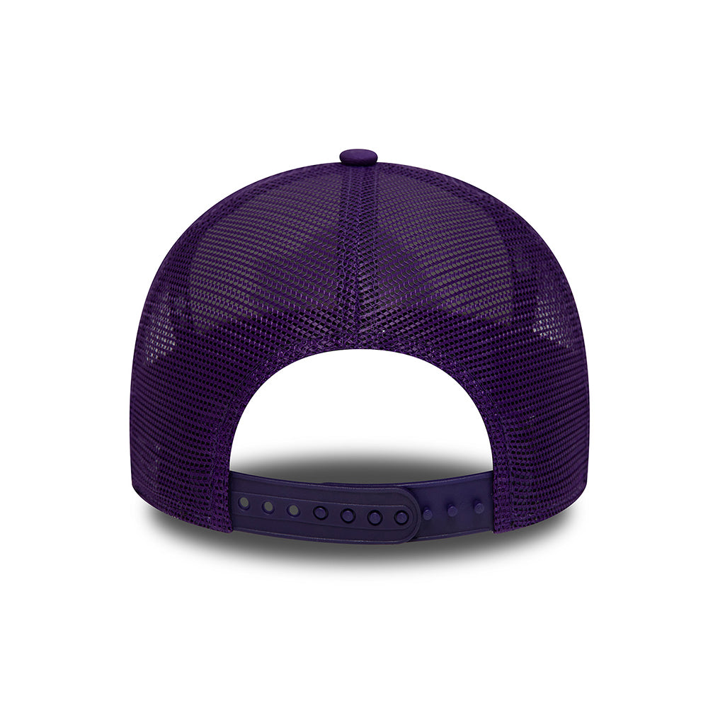 New Era 9FORTY L.A. Lakers A-Frame Trucker Cap - NBA Team Colour Block - White-Purple