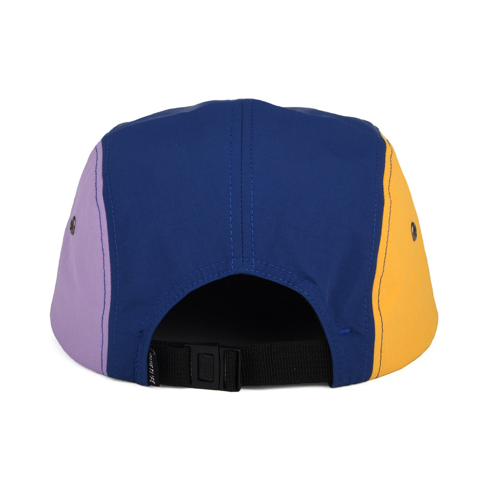 The Quiet Life Hats Nylon Ripstop 5 Panel Cap - Navy-Cream-Purple