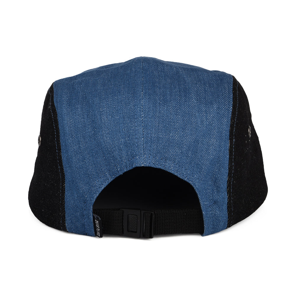 The Quiet Life Hats Patchwork Denim 5 Panel Cap - Denim-Black