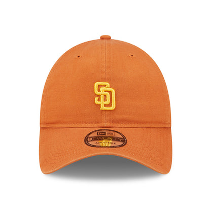 New Era 9TWENTY San Diego Padres Baseball Cap - MLB Mini Logo - Burnt Orange-Yellow