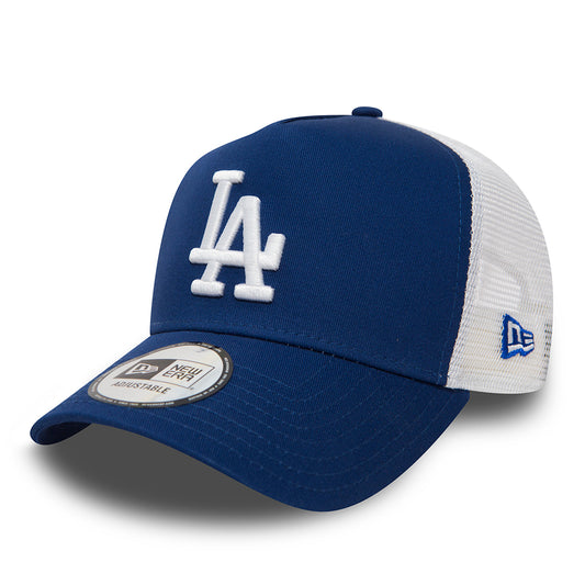 New Era L.A. Dodgers A-Frame Trucker Cap - MLB Clean Trucker - Royal Blue-White