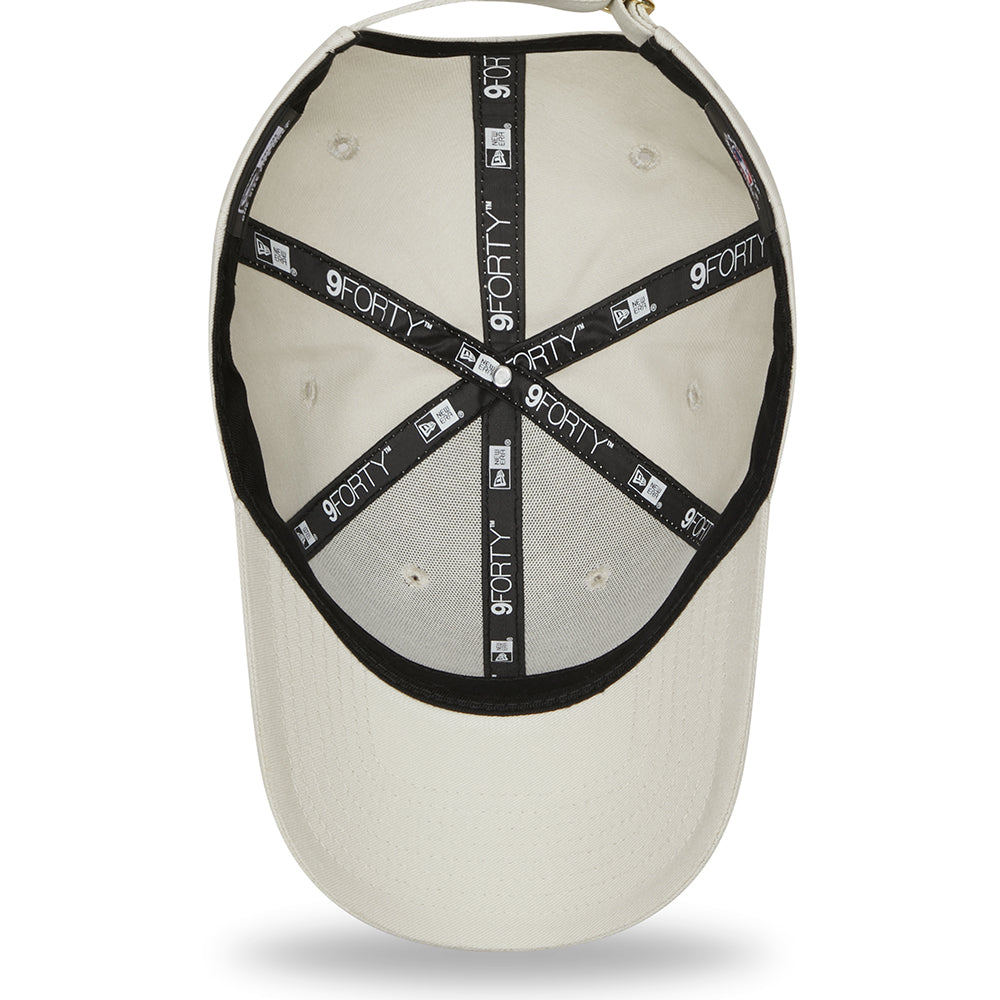 New Era Womens 9FORTY New York Yankees Baseball Cap - MLB Metallic Logo - Stone-Gold