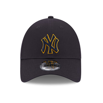 New Era 9FORTY New York Yankees Baseball Cap - MLB Team Outline - Navy-Yellow