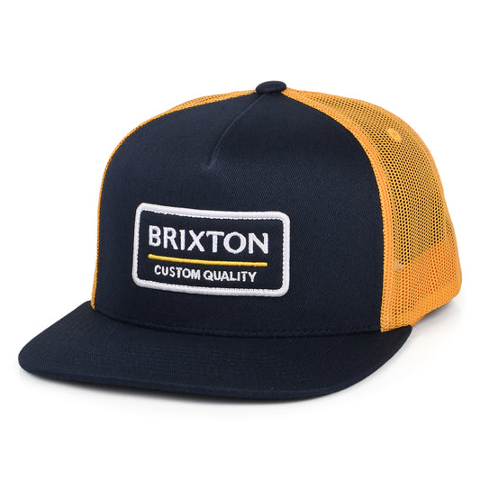 Brixton Hats Palmer Proper MP Trucker Cap - Washed Navy-Yellow