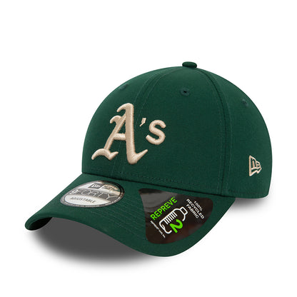 New Era 9FORTY Oakland Athletics Baseball Cap - MLB Repreve - Dark Green-Stone