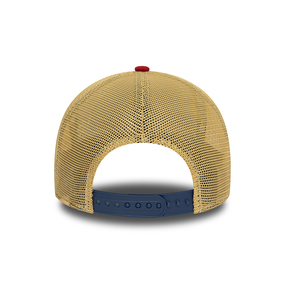 New Era NE Patch A-Frame Trucker Cap - Navy-Red