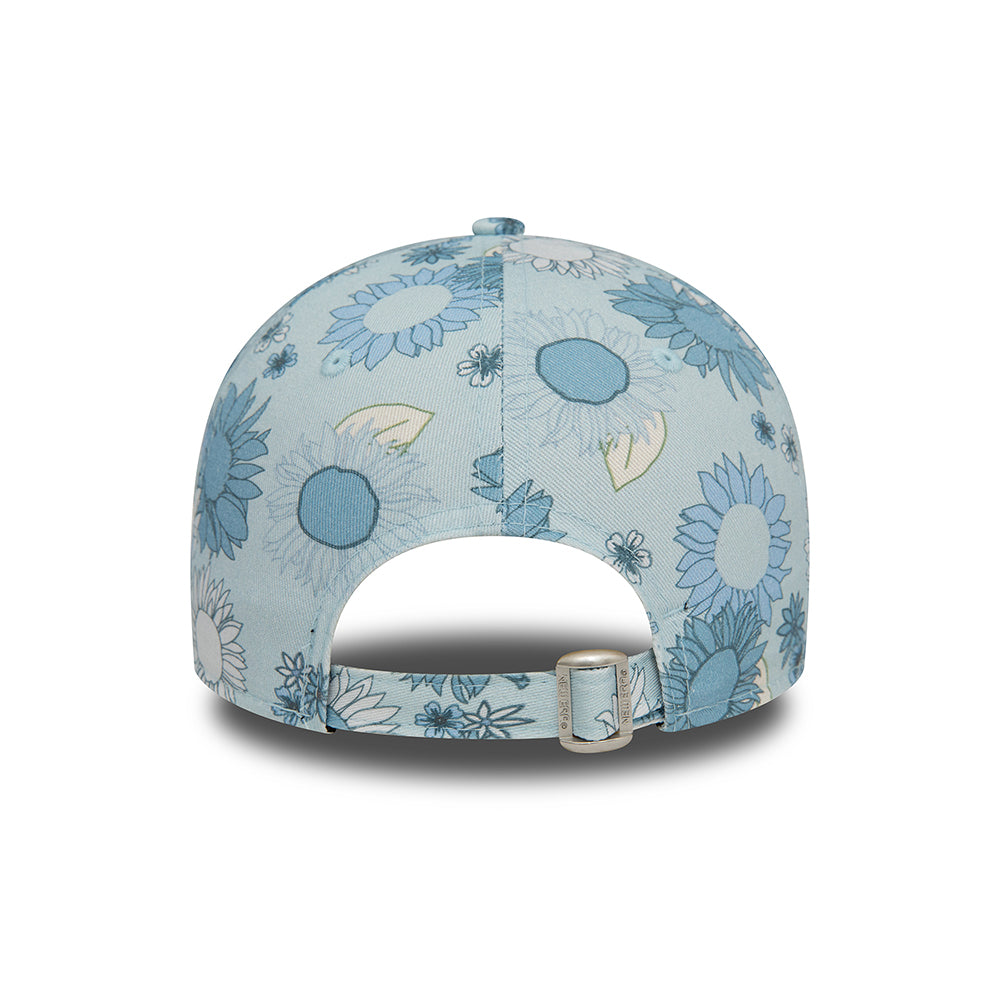 New Era Womens 9FORTY New York Yankees Baseball Cap - MLB Floral AOP - Light Blue
