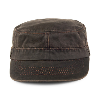 Dorfman Pacific Hats Weathered Cotton Army Cap - Brown