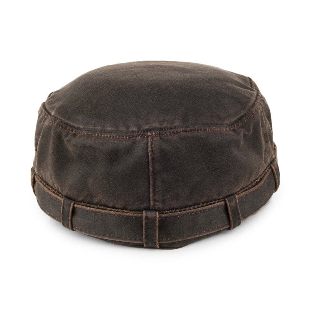 Dorfman Pacific Hats Weathered Cotton Army Cap - Brown