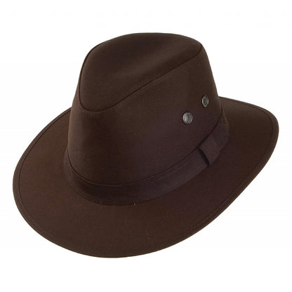 Failsworth Hats Waxed Drifter Water Repellent Fedora Hat - Brown