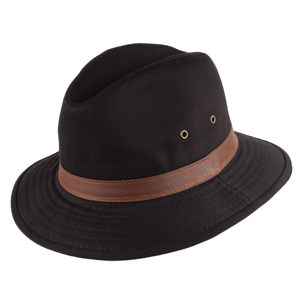 Dorfman Pacific Hats Cotton Shower Resistant Safari Hat - Black