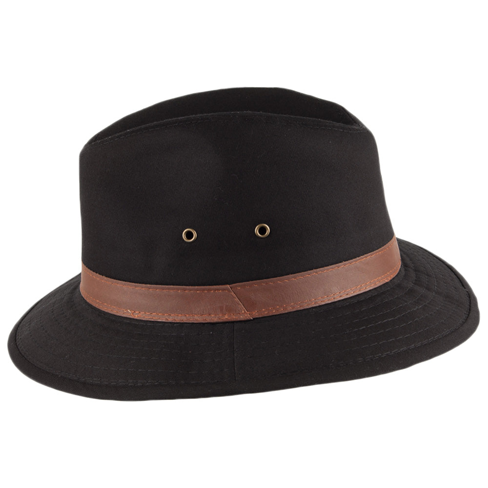 Dorfman Pacific Hats Cotton Shower Resistant Safari Hat - Black