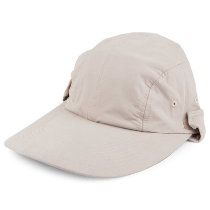 Dorfman Pacific Hats Removable Sun Shield Flap Cap - Khaki