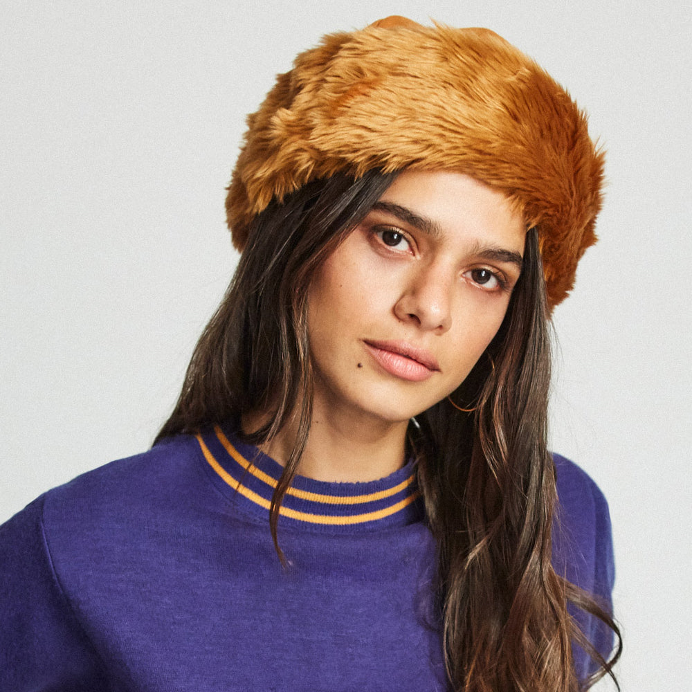 Brixton Hats Churchill Faux Fur Winter Hat - Burnt Orange
