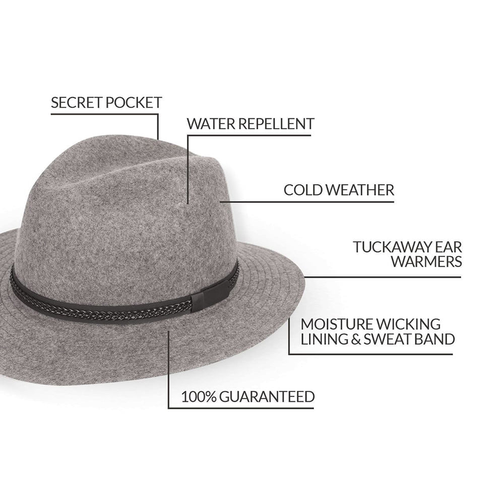 Tilley Hats TWF1 Montana Water Repellent Wool Felt Fedora Hat - Grey Mix