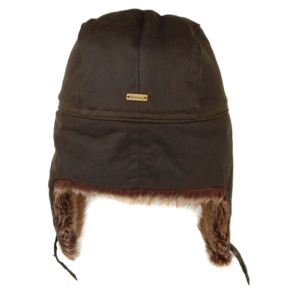 Barbour Hats Highgate Waxed Cotton Trapper Hat - Olive