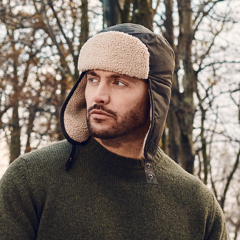 Failsworth Hats British Waxed Cotton Trapper Hat - Olive