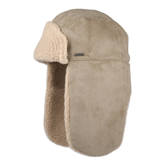 Brixton Hats Reserve Faux Shearling Trapper Hat - Sand