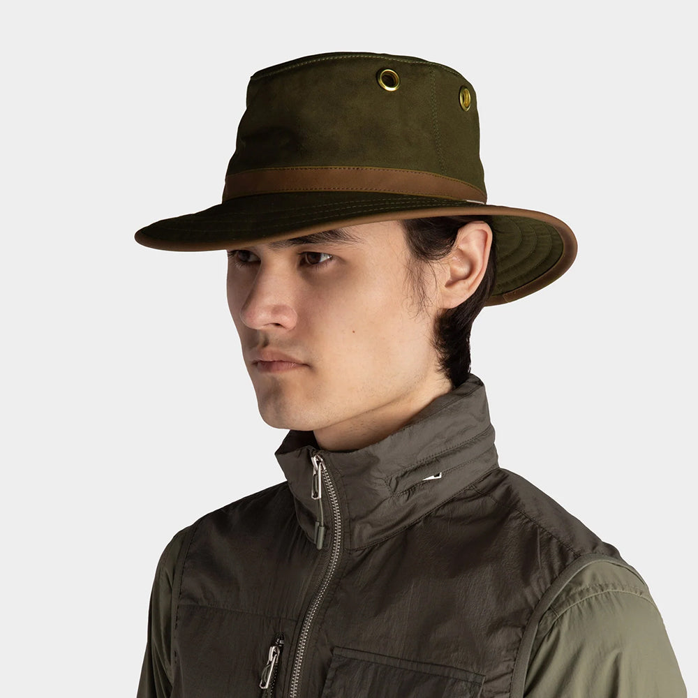 Tilley Hats TWC7 Waxed Cotton Outback Hat - Olive