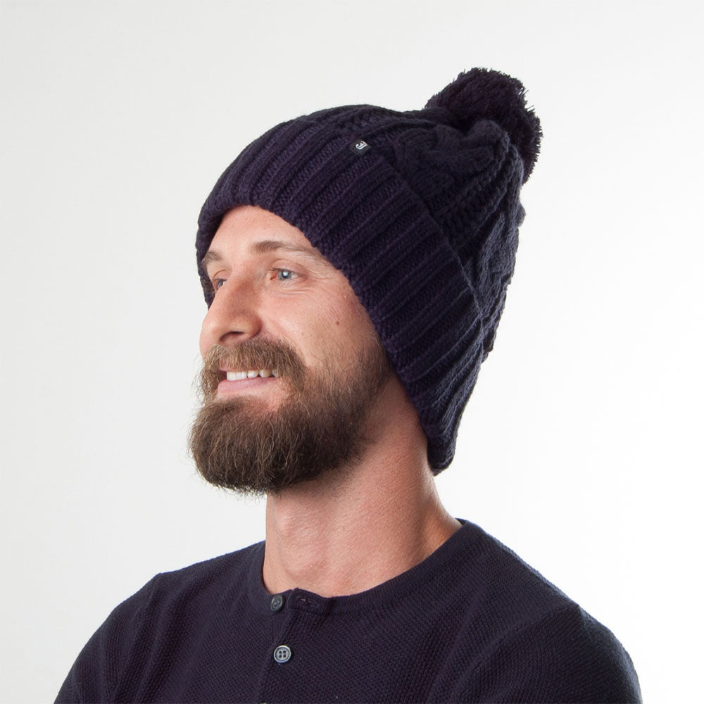 Jaxon & James Cable Knit Bobble Hat - Navy Blue