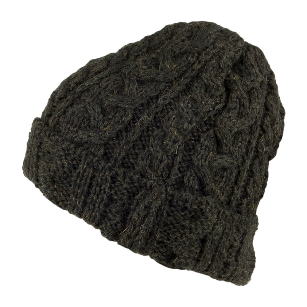 Highland 2000 English Wool Oversized Beanie Hat - Loden