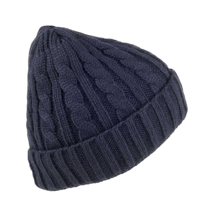 Jaxon & James Cable Knit Beanie Hat - Navy Blue
