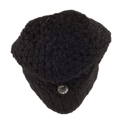 Kusan Button Down Beanie Hat - Black