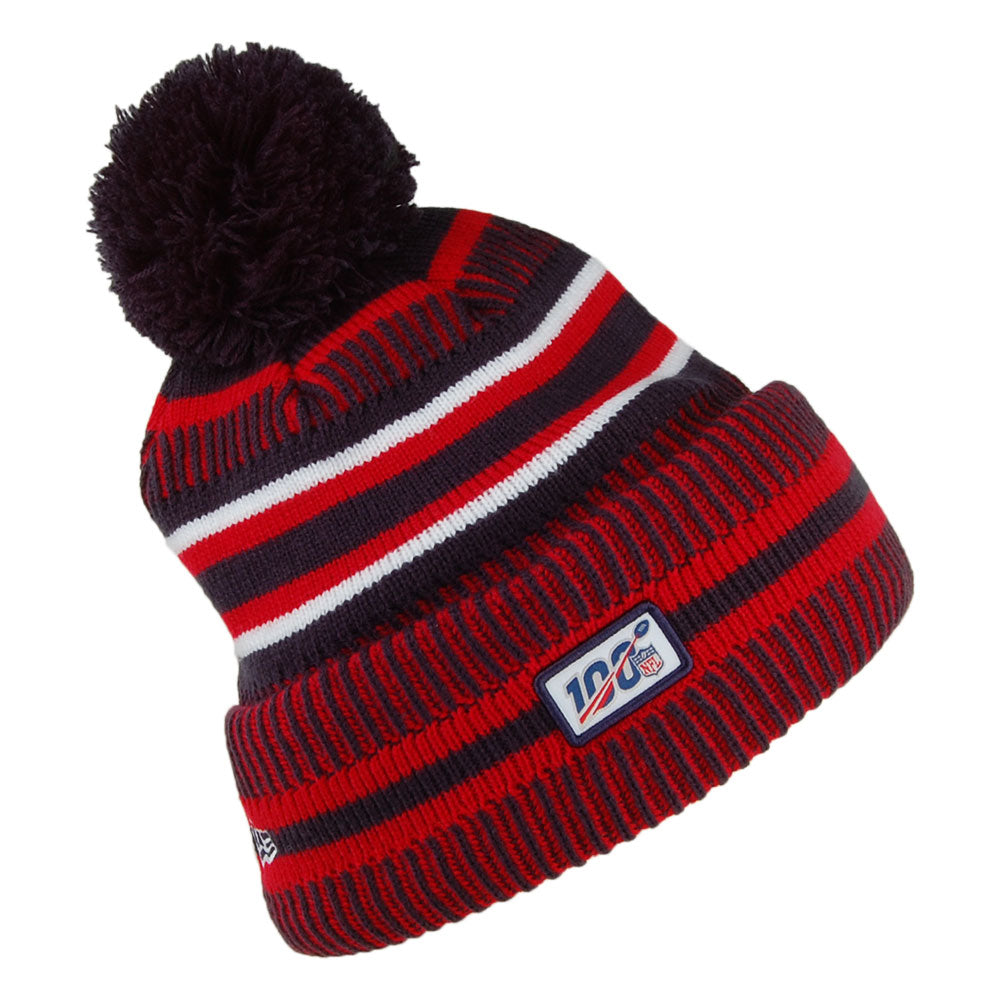 New Era Houston Texans Bobble Hat - NFL On Field Knit - Navy-Red
