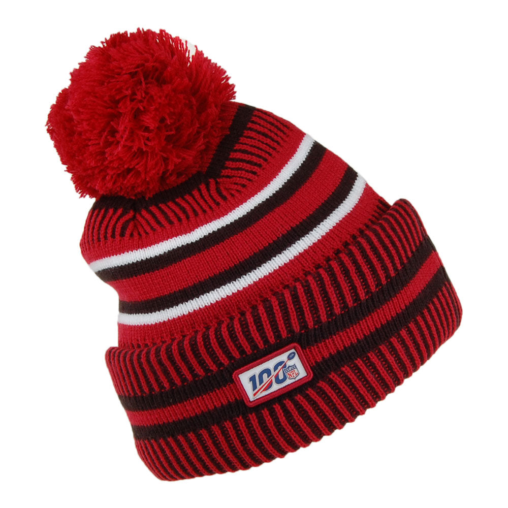New Era Arizona Cardinals Bobble Hat - NFL On Field Knit - Cardinal-Black