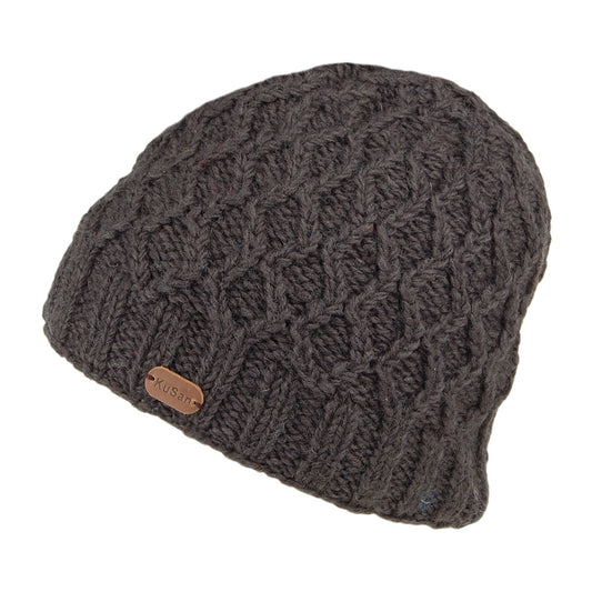 Kusan Brooklyn Cable Knit Beanie Hat - Charcoal