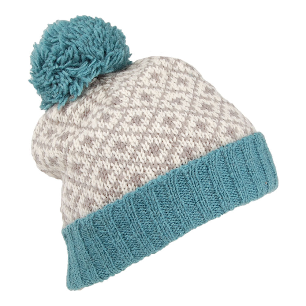 Kusan Fleur de Lis Bobble Hat - Aqua