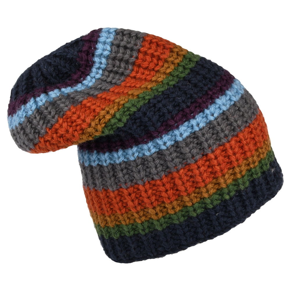 Kusan Cardi Floppy Beanie Hat - Navy-Orange