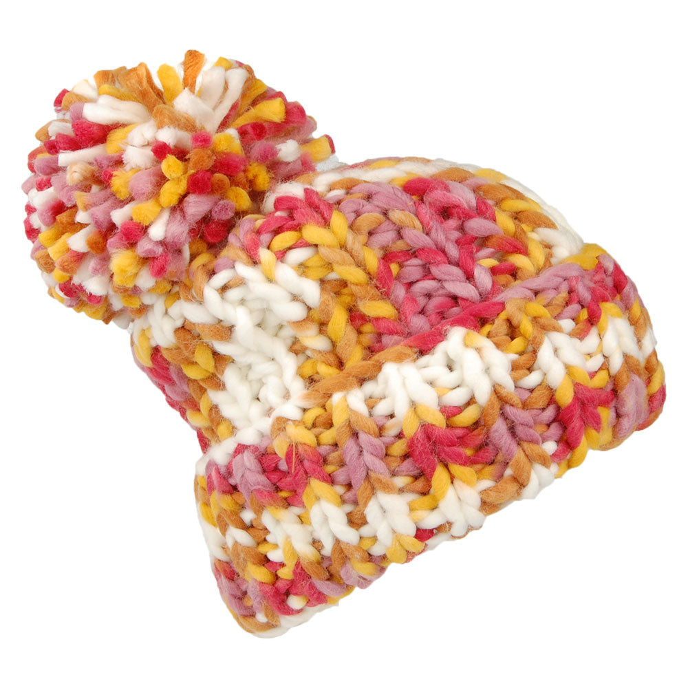 Barts Hats Emmaz Oversized Bobble Hat - Yellow-Pink