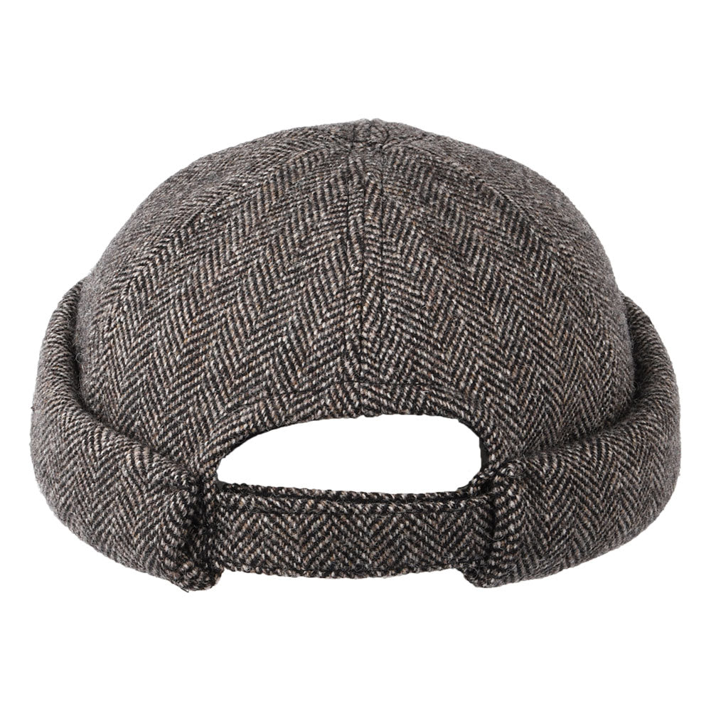 Stetson Hats Wool Herringbone Docker Beanie Hat - Grey-Black