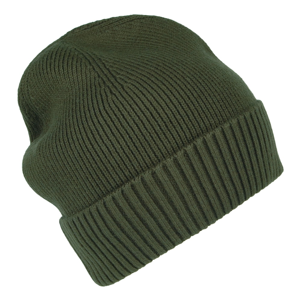 Tommy Hilfiger Hats Pima Essential Flag Cotton Cashmere Beanie Hat - Olive