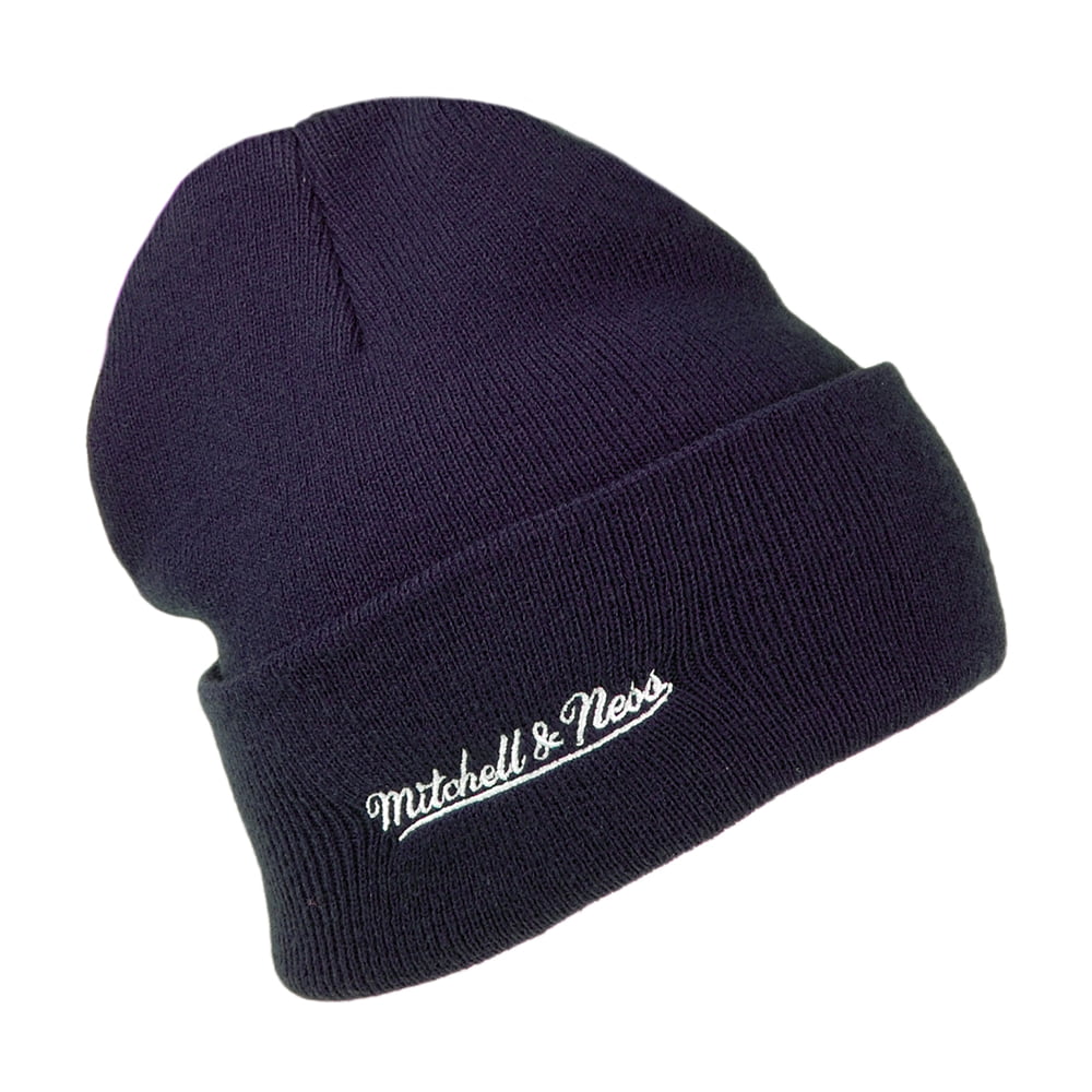 Mitchell & Ness Dallas Mavericks Beanie Hat - NBA Team Logo Cuff Knit - Navy Blue