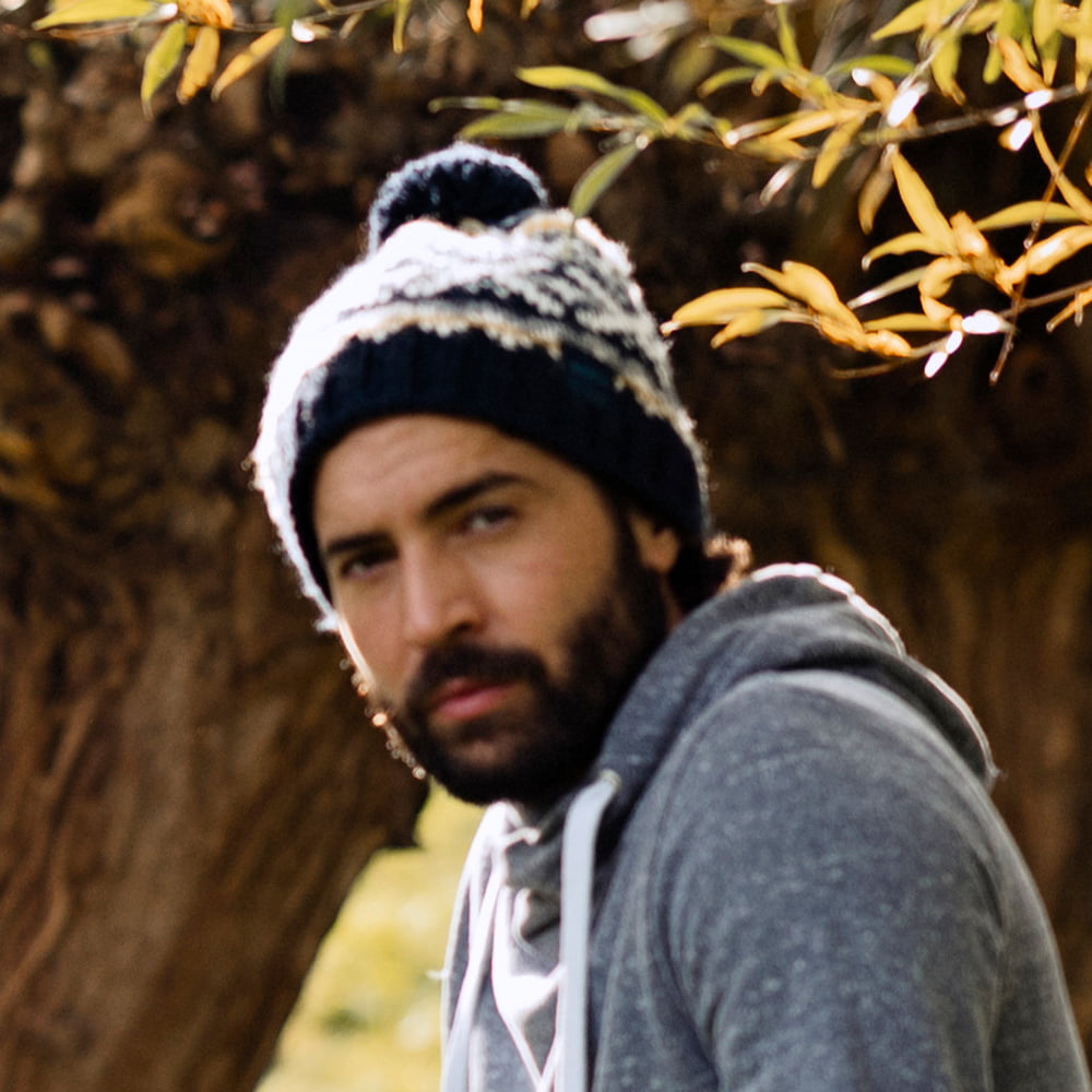 Barts Hats Pazo Fair Isle Bobble Hat - Navy Blue