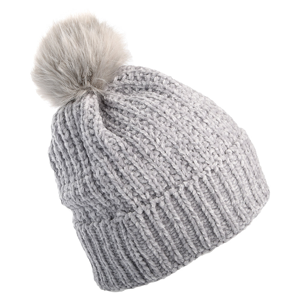 New Era Womens New York Yankees Chenille Bobble Hat - MLB Winterized - Grey