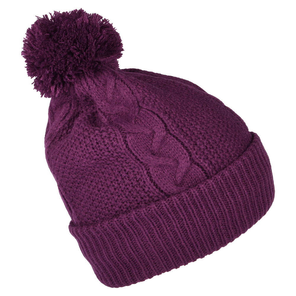 The North Face Hats Minna Cable Knit Bobble Hat - Purple